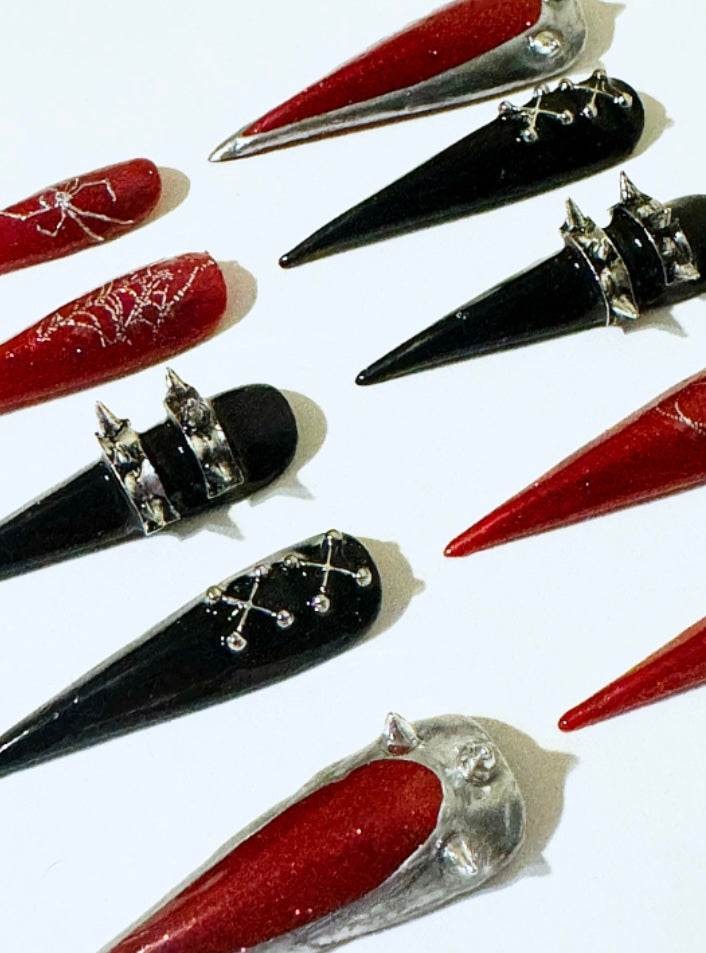 Rat Brat ~ XL Stiletto Premium Hand Painted Gel X Nails