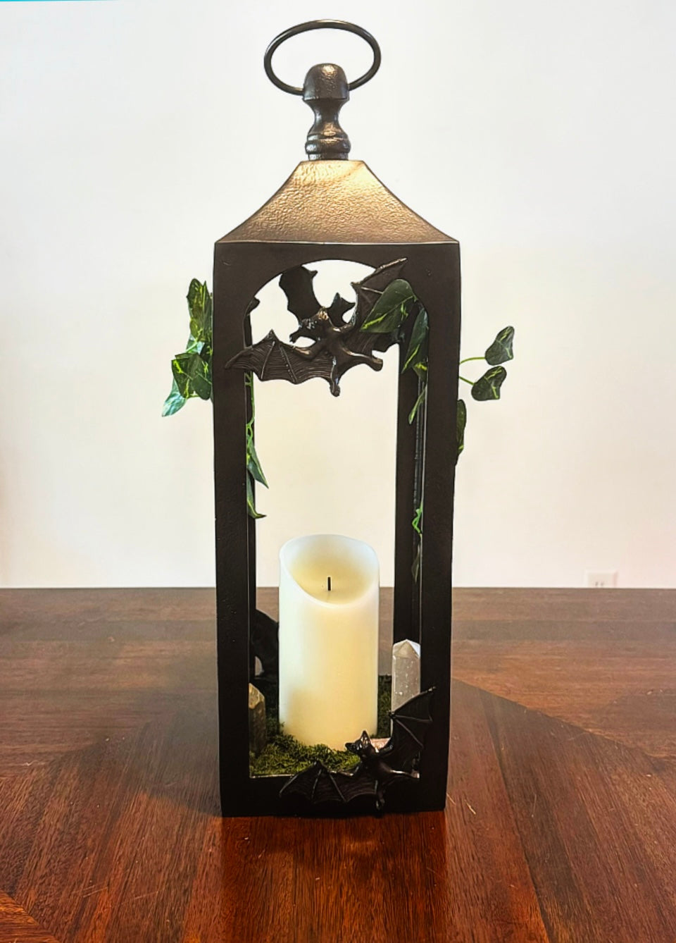 Eco Goth Indoor Lantern With Crystal Garden