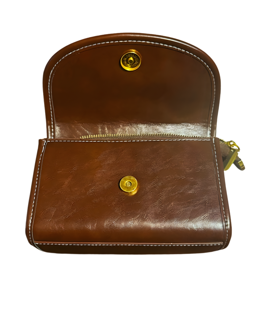 Vegan Leather Mushroom Brown Shoulder Bag