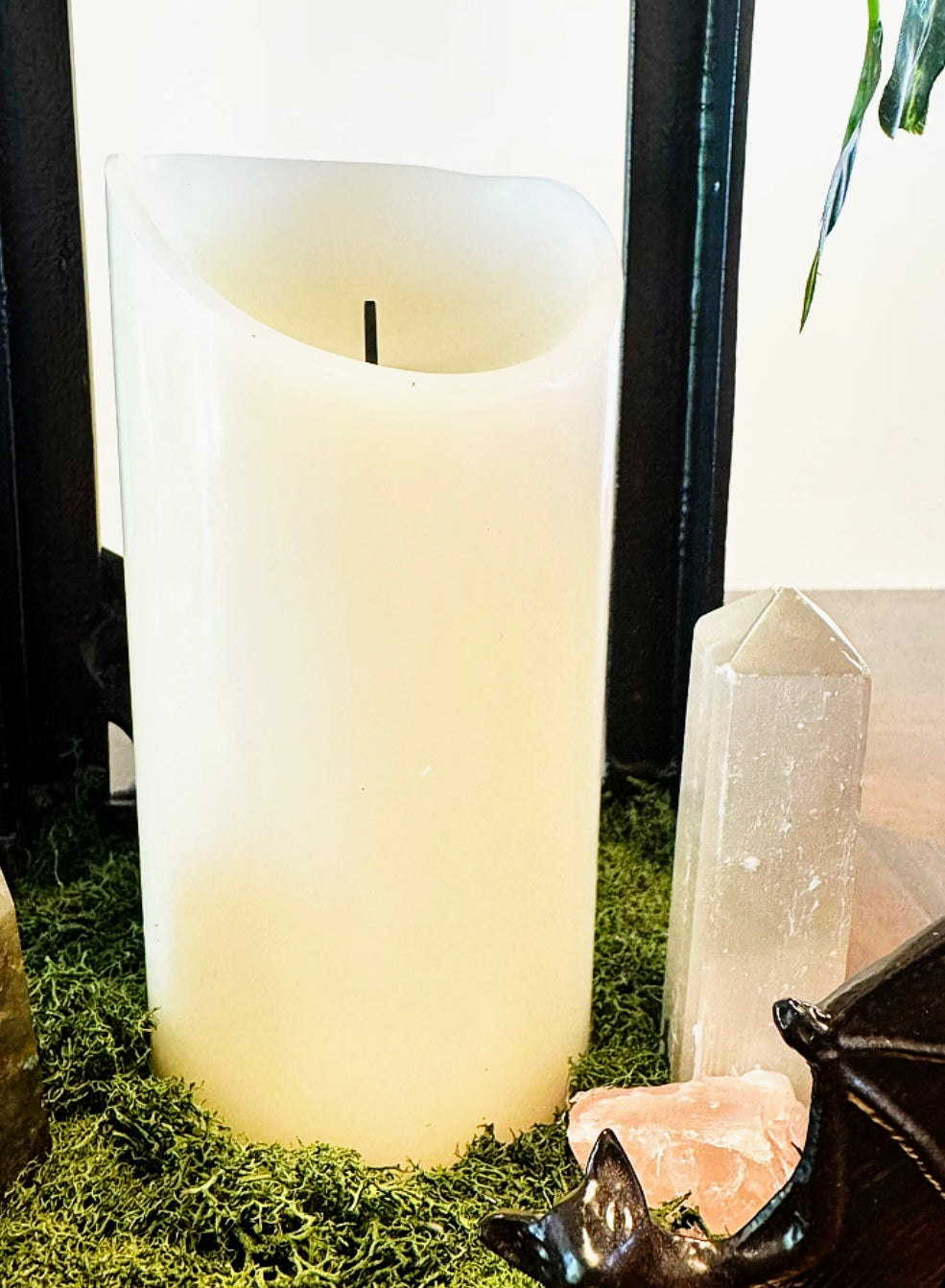 Eco Goth Indoor Lantern With Crystal Garden